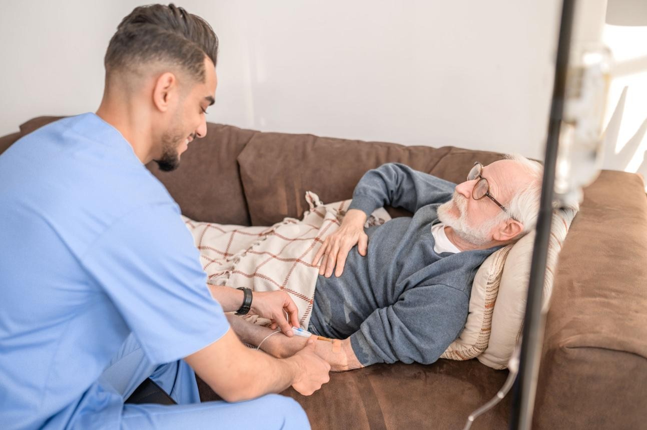 Nurse providing professional wound care and monitoring